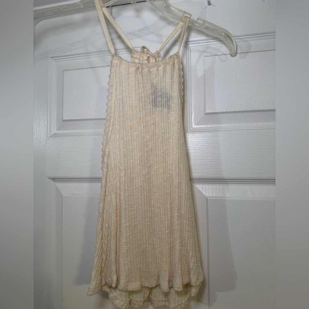 Cream Knit Sleeveless Top